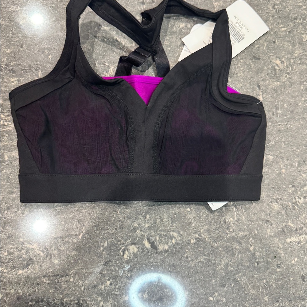 Fabletics Black and Purple Sports Bra